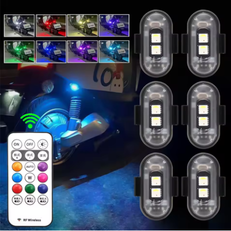 Car Motorcycle RGB LED Strobe Lights 8 Colors Flash Warning 3