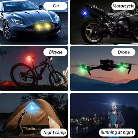 Car Motorcycle RGB LED Strobe Lights 8 Colors Flash Warning 4