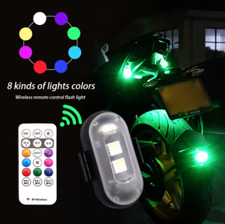 Car Motorcycle RGB LED Strobe Lights 8 Colors Flash Warning 6