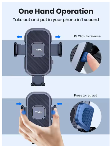 TOPK Car Phone Holder Gravity Stand Dashboard Windshield Mount 5