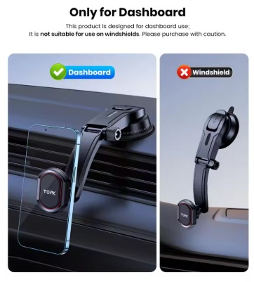 TOPK Car Phone Holder Gravity Stand Dashboard Windshield Mount 7