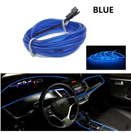 Car Interior LED Ambient Light Strips 1M/3M/5M Dashboard Console 4