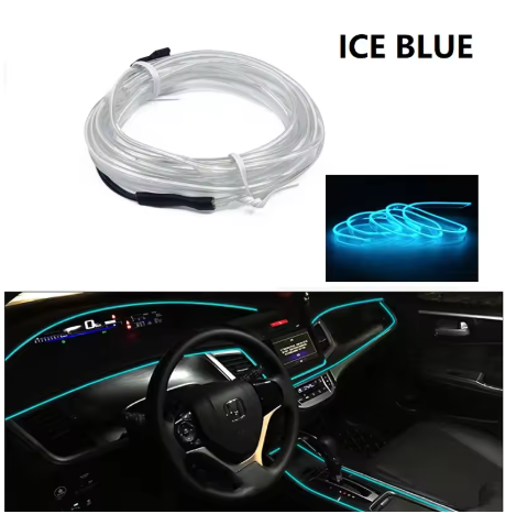 Car Interior LED Ambient Light Strips 1M/3M/5M Dashboard Console 9