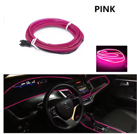Car Interior LED Ambient Light Strips 1M/3M/5M Dashboard Console 12