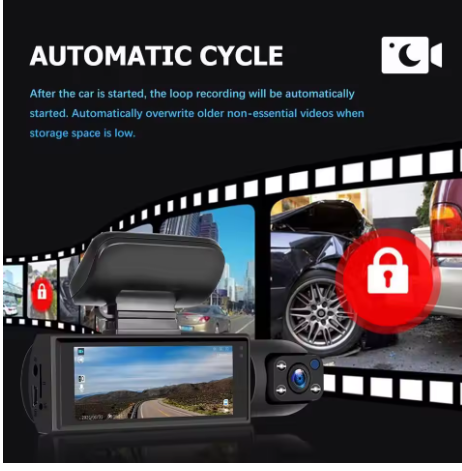 1080P WiFi Dual Dash Cam Front Inside IR Night Vision Recorder 3